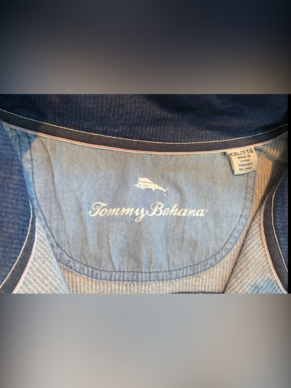 Tommy Bahama Men's Navy Blue Half-Zip Sweater - Picture 6 of 13